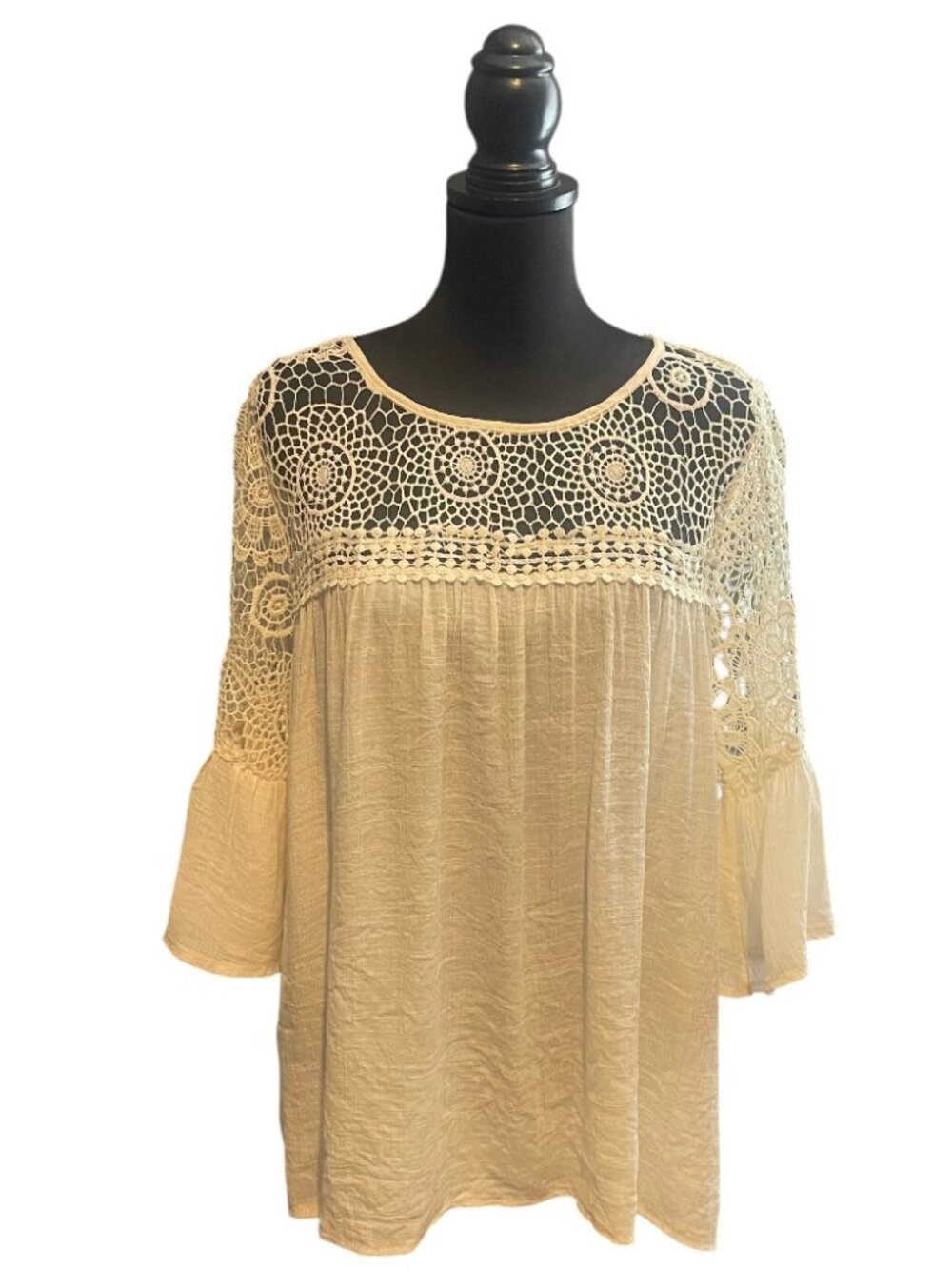 Romantic Bohemian Crochet Lace Blouse